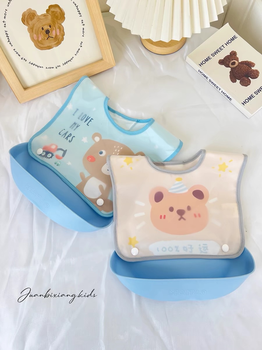 Waterproof Custom Baby Feeding Bib - Sleeveless Anti-Dirt Complementary Food Cover
