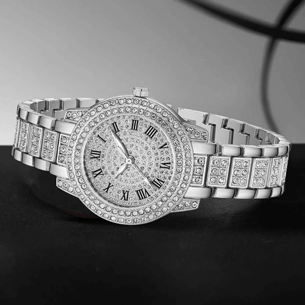 3PCS Silver Alloy Strap Womens Watch Set Luxury Trendy Fashion Quartz Watch Bracelet Necklace Set Perfect Holiday Gift for Her X250726