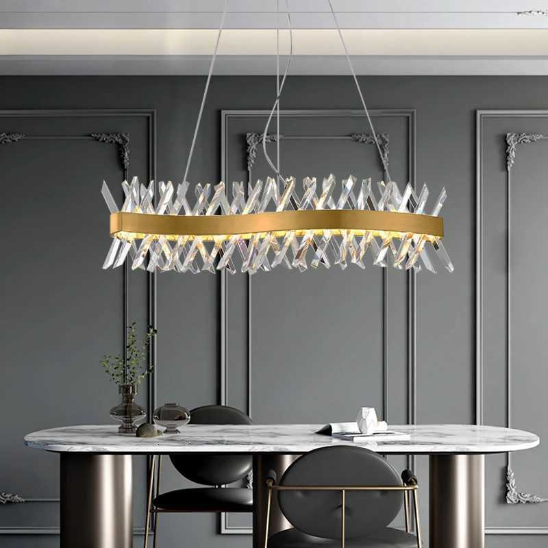 Modern Custom Gold Large Nordic Chandeliers Bedroom Living Room Pendant Hanging Ceiling Light Led K9 Luxury Crystal Chandelier XJ250725