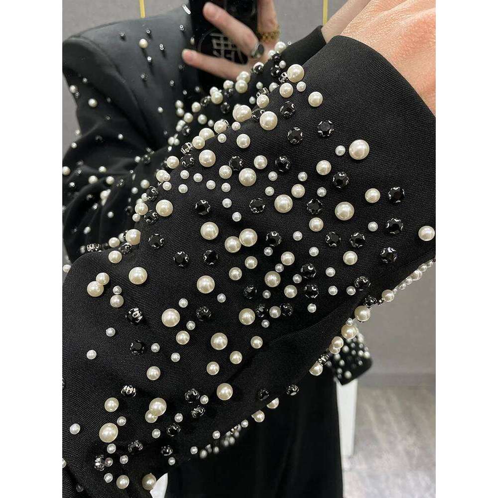 High-End Dia Splicing Short Jackets Men's 2025 Spring Autumn New Fashion Small Fragrant Coats Masculinity Trend Pearl Jacket
