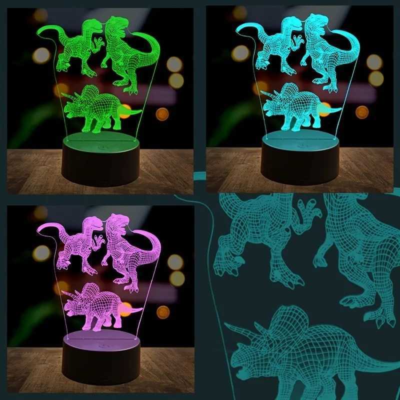 1pc Retro Dinosaur 3D Night Light USB Interface Table Light Holiday Atmosphere Decorative Lamp Holiday Gift for Friends XJ250725