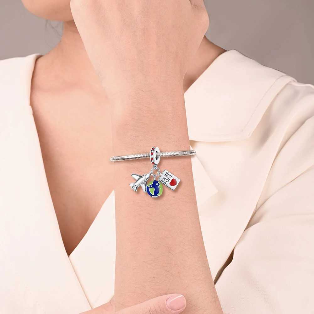 925 Sterling Silver Airplane Travel Charms Plane Pendant Bead Fits Original Bracelet for Women Necklace DIY Fine Jewelry Gift XJ250726