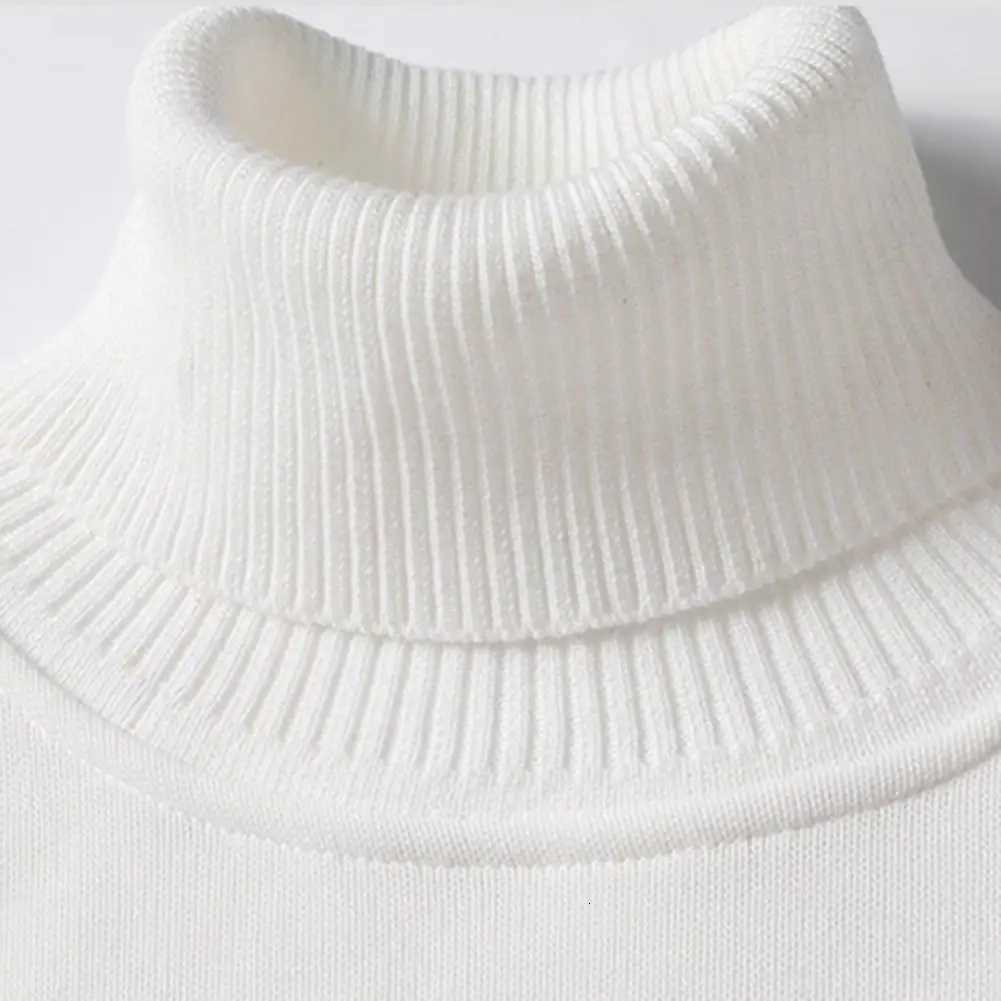2025 Turtleneck Long Sleeves Fleece Lining Ribbed Trim Men Sweater Autumn Winter Solid Color Thickened Warm Sweater Jumper Z250725