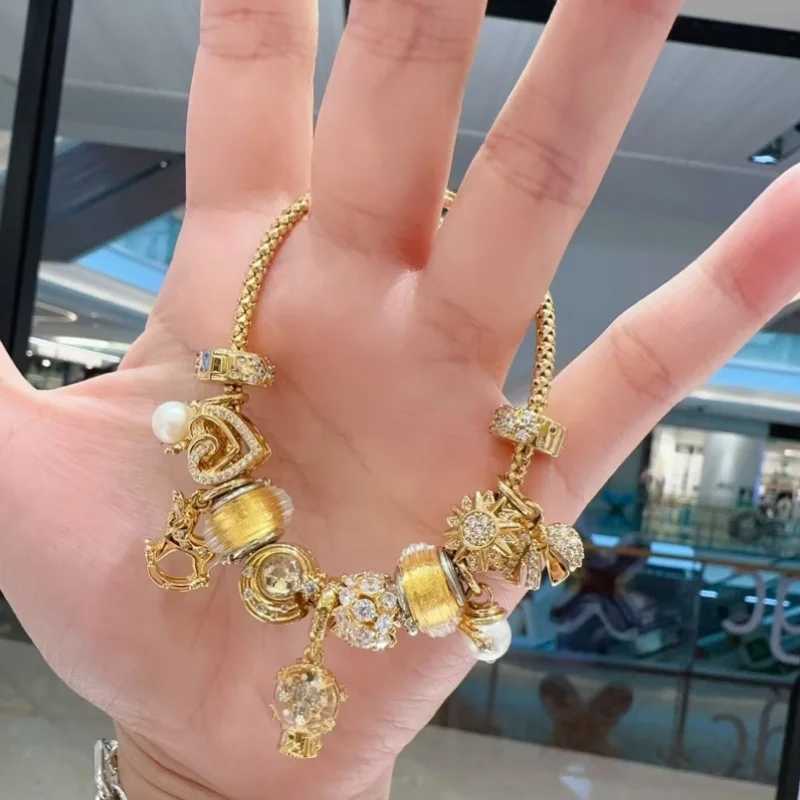 2025 New Gold Plated Sparkling Family Tree Hot Air Balloon Pearl Dangle Charm Bead Fit Original Women Silver925 Bracelet Jewelry XJ250726