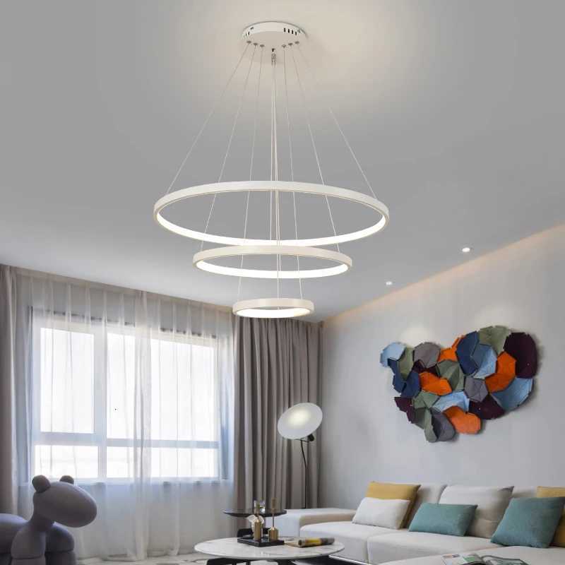 Modern Led Ceiling Chandelier For Villa Living Bedroom Dining Room Wrought Iron Chandelier Home Indoor Lighting Decorative Lamps XJ250725