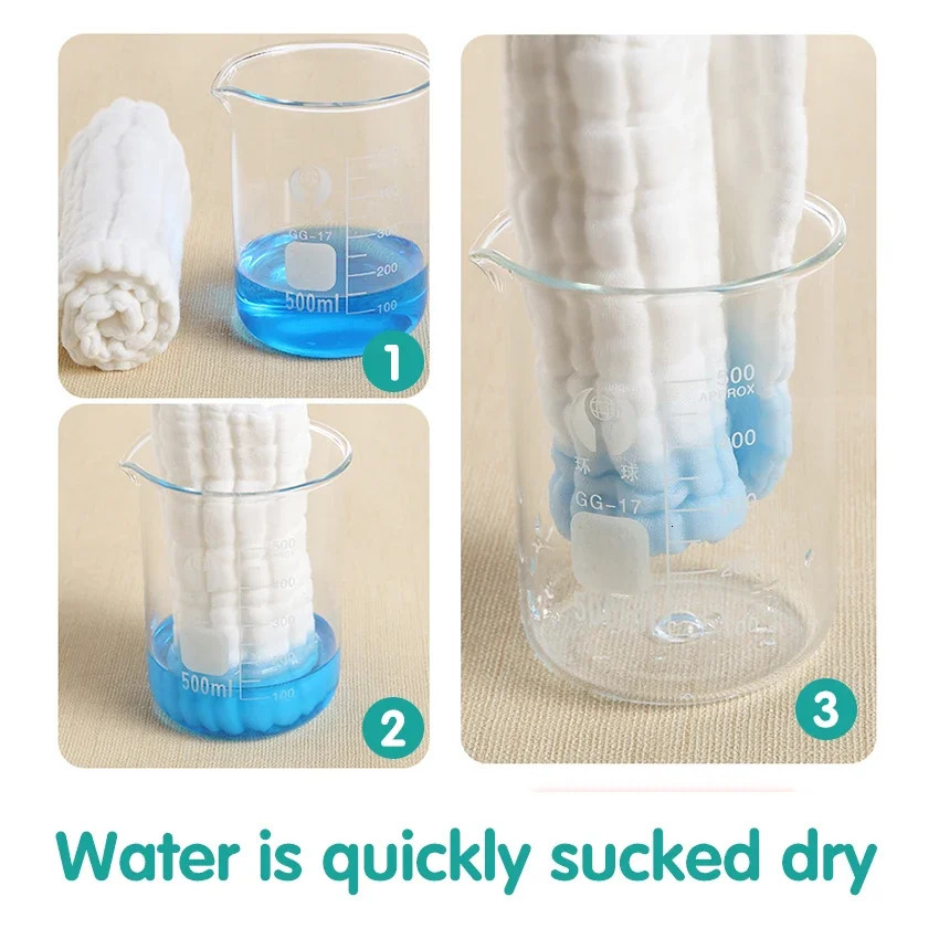 5PCS Baby Bath Towel 100% Cotton Muslin Squares 6 Layers Gauze Kid Facecloth Face Wash Wipe Hand Soft born Stuff Handkerchief 250725