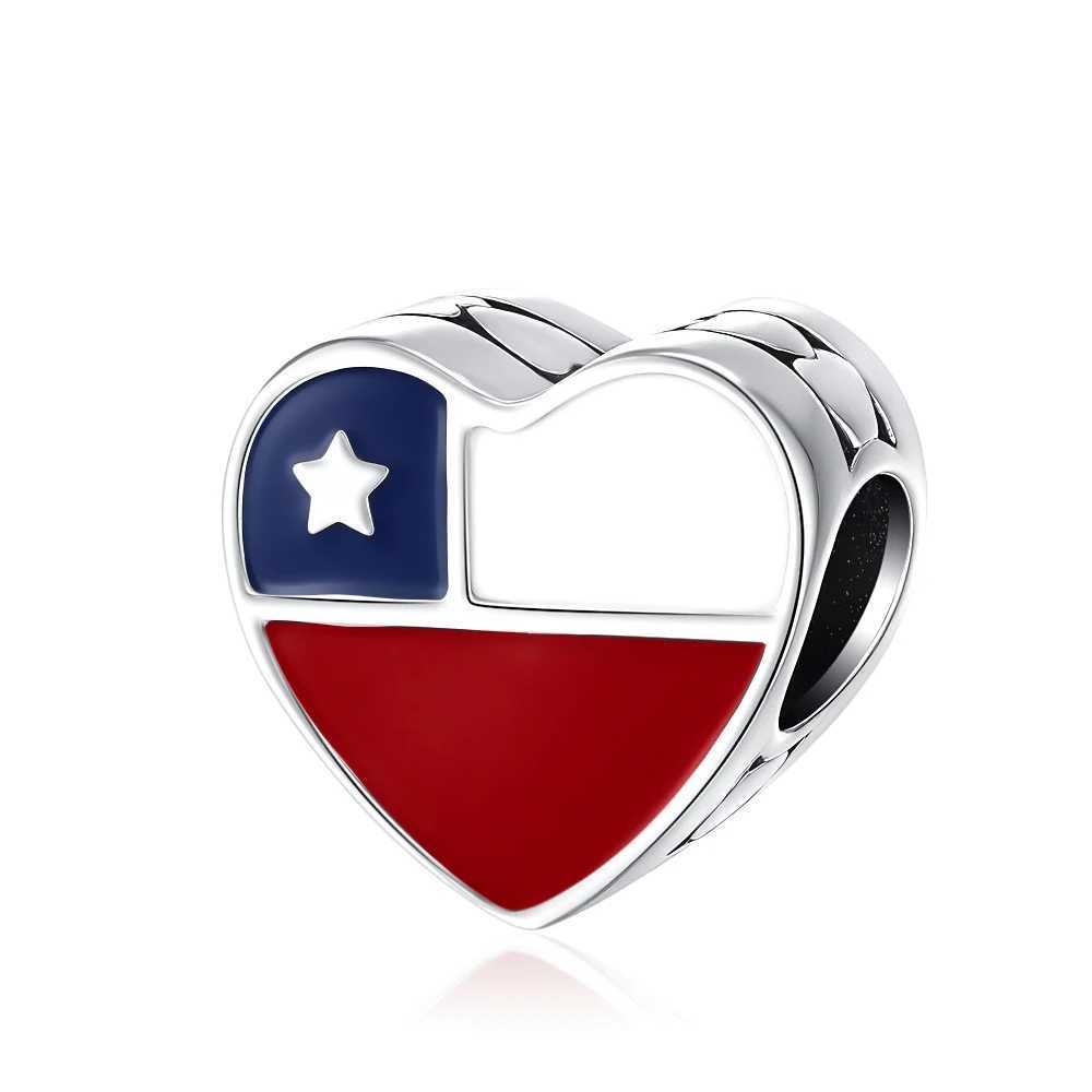 2025 Europe 925 Sterling Silver National Flag Charm Fits Original Bracelet Jewelry Ukraine Canada Brazil Pendant Dangle Bead Gift XJ250726