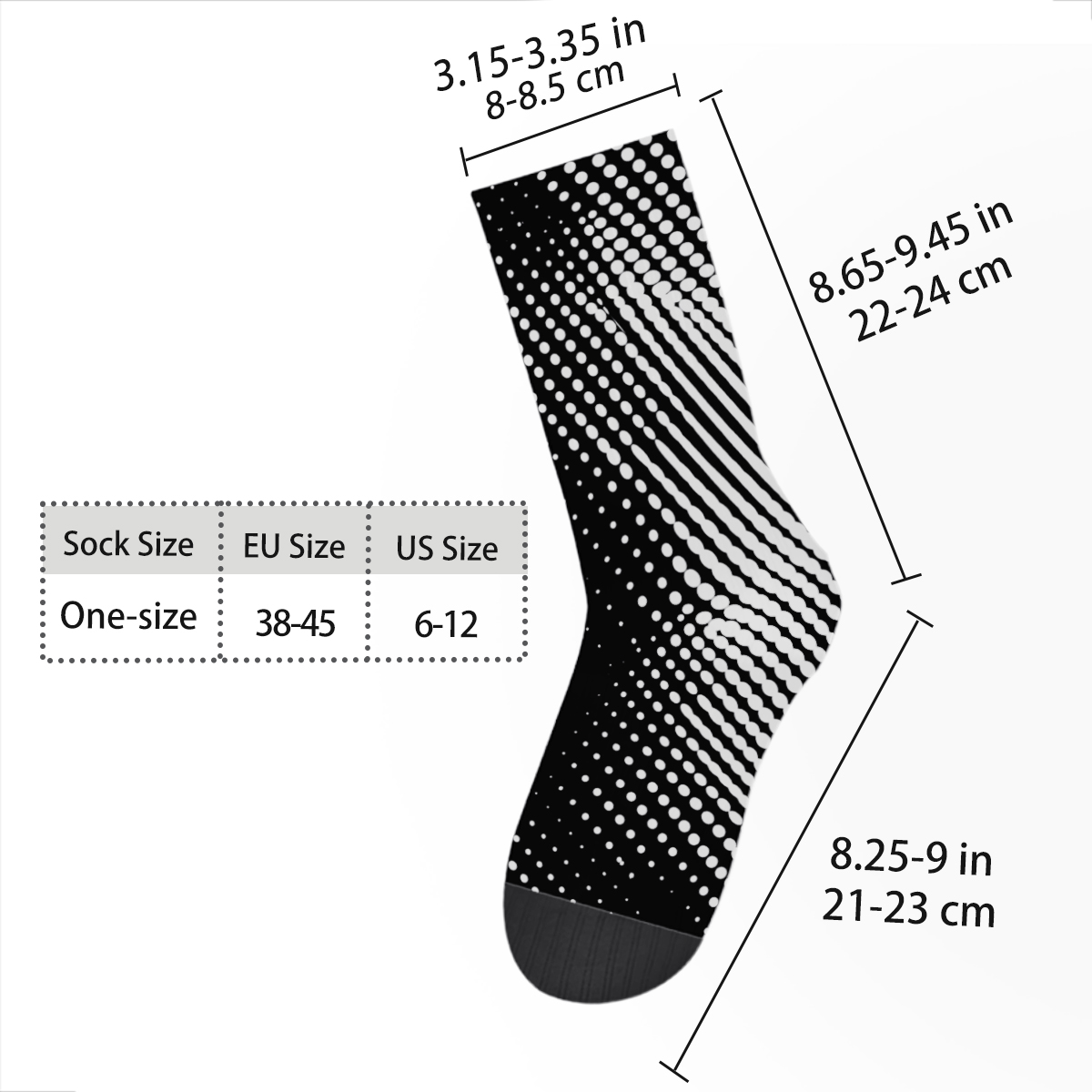 Black & White Geometric Tech Unisex Tube Designer Socks C092