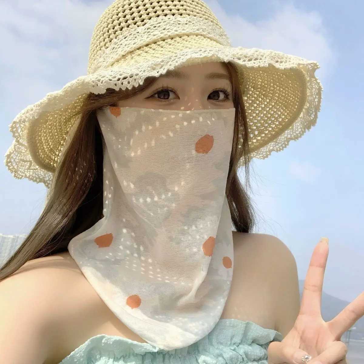 Summer Full Face Sunscreen Mask for Women Driving and Cycling UV Resistant Scarf Face Mask Neck Protector Neck Cover Z250725