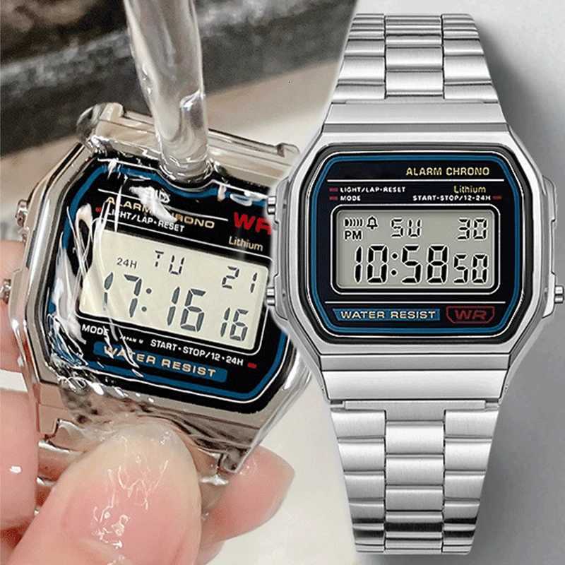91W Luxury Watch Waterproof Retro Digital Stainless Steel Sports Military Watches Men Wen Electronic Wrist Watches Clock X250726