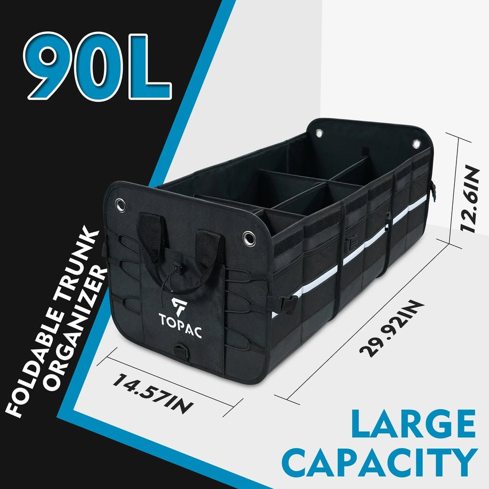 trunk storage box fully collapsed extra large for any size trunk extralarge foldable car boot organizer with full collapse design