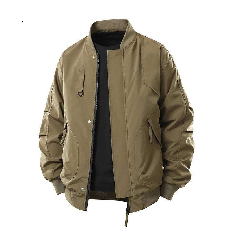 Jackets for Men Autumn Winter Baseball Fashion Casual Business Stand Collar Coat Solid Bomber Jacket Outwear Man Workwear