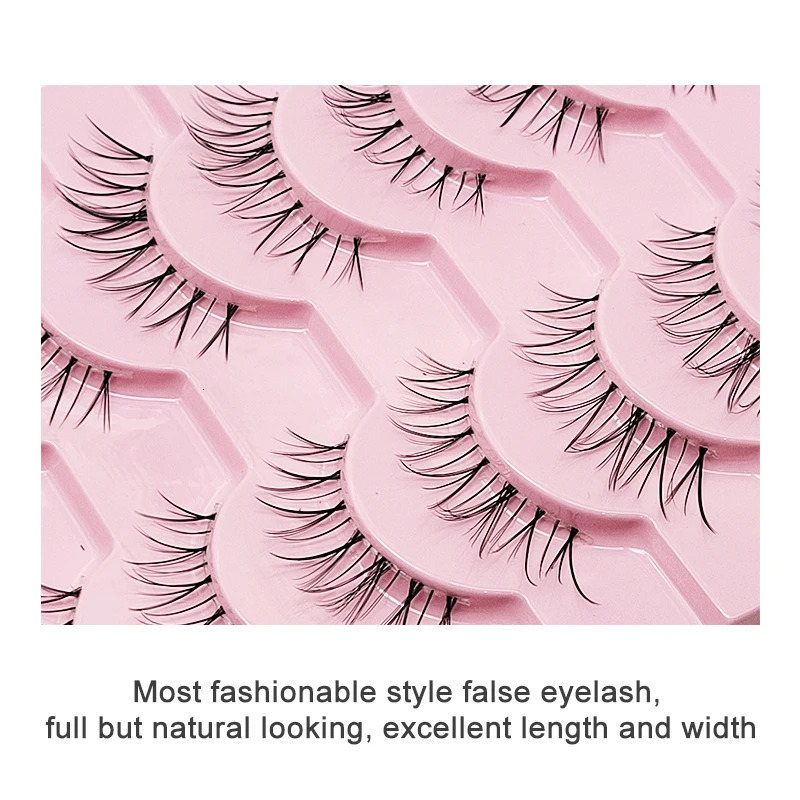 10 pairs Natural Lashes Manga Full Strip Makeup Bulk Wholesale Drop Eyelash Anime False 250714