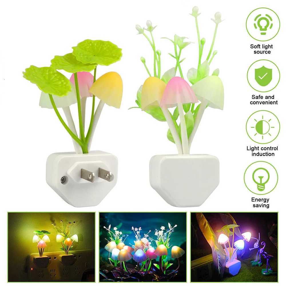 Light Controlled Dream Mushroom sh Color LED Night Light Novelty Night Light EU US Plug Induction Mushroom Night Lamp 220VXJ250725