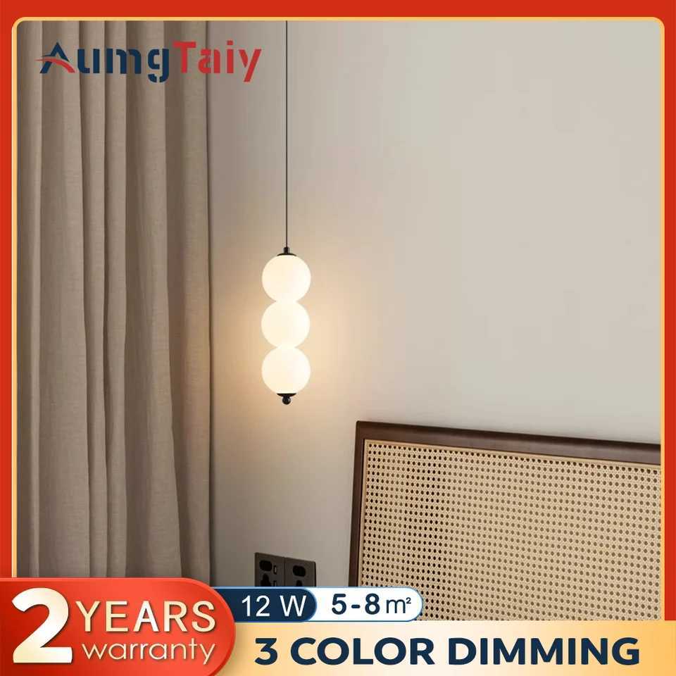 Led PE Ball Pendant Light for Bedroom Bedside Hanging Lamp Ceiling Chandeliers Modern Lighting Decoration Entrance Luminaire XJ250725