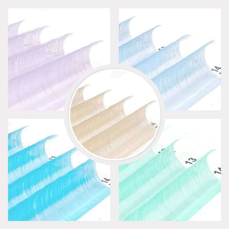 NATUHANA Cream Colored Lashes Mix8-14 lenghts Individual Colorful Faux Mink Eyelash Extensions for Halloween Makeup X250725