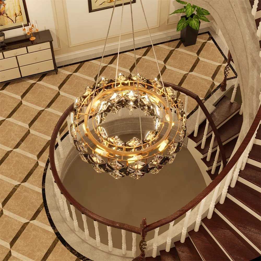 1UVODI Crystal Chandelier Pendant Light Fixture Modern Hanging Ceiling Gorgeous Decors Lighting for Home HotelXJ250725