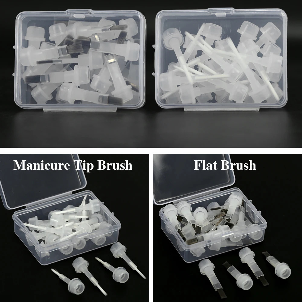 1SET Disposable Nail Polish Brush With Double Head Pen Can Replacement Head Brush Nail Brush Liquid Applicators Manicure Tools 250716