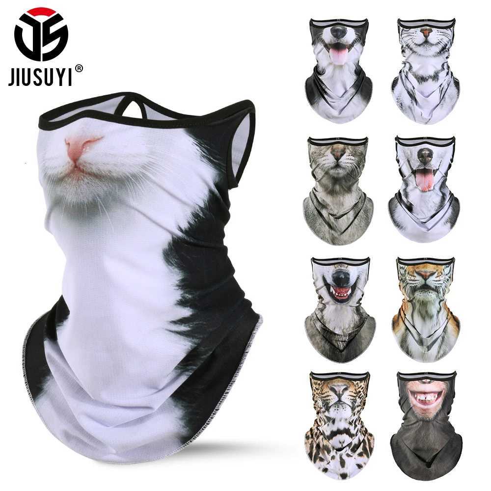 3D Animals Magic Scarf Bandana Breathable Neck Warmer Gaiter Hanging Ear Outdoor Sports Triangle Face Mask Neckerchief Summer Z250725
