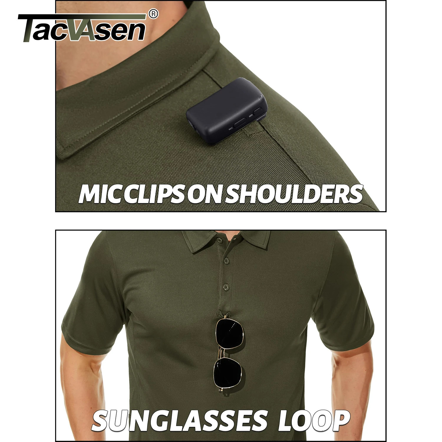 TACVASEN Lightweight UPF 50 Polo Shirts Mens Summer Quick Dry SPF Performance Tee Short Sleeve Sun Work Golf Fishing Tops 250725