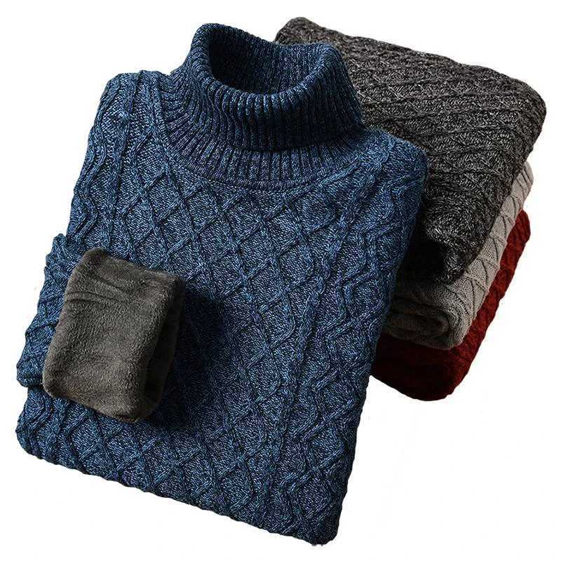 Knitwear Warm Winter Men Turtleneck Pullover Wool Liner Thick Snow High Neck Mens Sweater Pullovers Plus Size 5XL 6XL 7XL Z250725