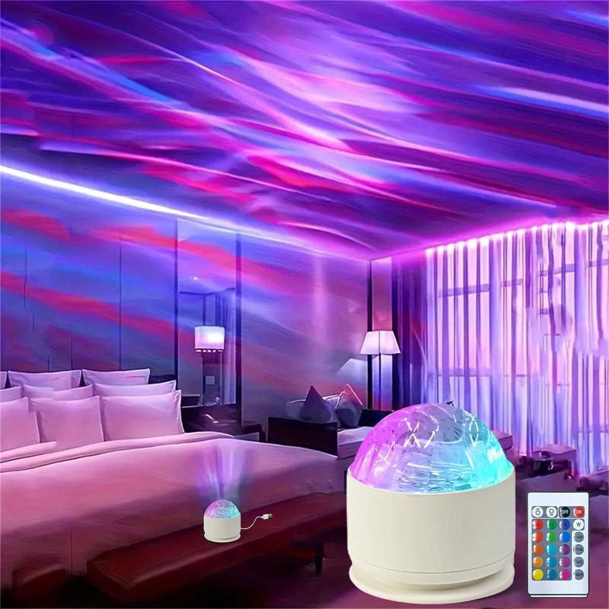 LED Night Light USB Plug-in Starry Sky Remote 16Color RGB Galaxy Projector Light for Kids Room Party Decoration Auto Rotate Show Lamp XJ250725