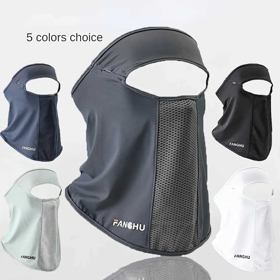 Anti-UV Full Face Mask Silk Cycling Face Cover Breathable Neck Gaiter Face Mask Motorcycle Running Cooling Sunscreen Mask Z250725
