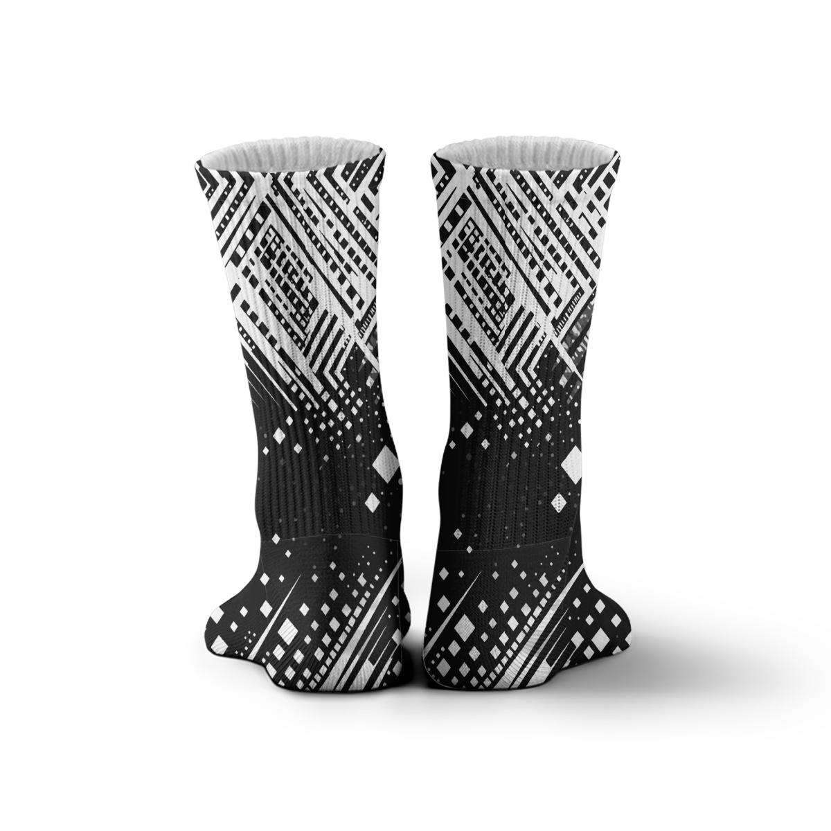 Geometric Tech Pattern Unisex Tube Designer Socks C091