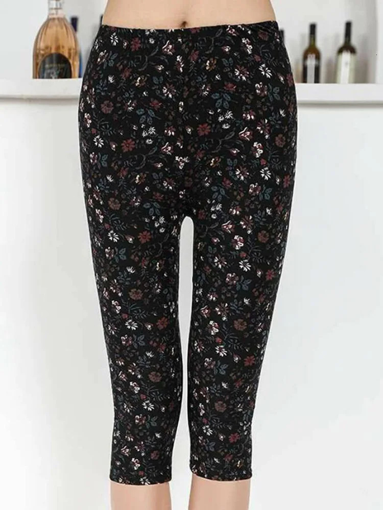 Workout Leggings Mujer Print Push Up High Waist Pants Sportswear Short Trousers Black Fitness Legging 250725