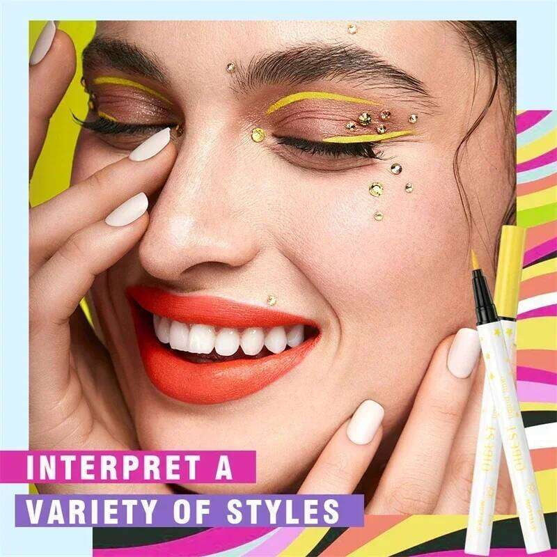 Liquid Black Waterproof Eyeliner Pencil Long-Lasting Colorful Eye Liner Makeup Pen Quick-Dry No Blooming Cosmetics 1pc X250726