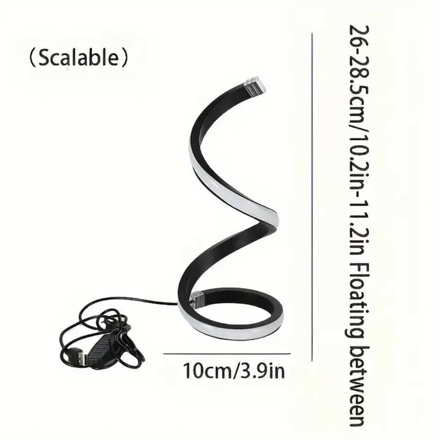3D Spiral Bottomless Desk Lamp USB Power Supply - Three-Tone Light Suitable for Bedroom Study Cafe XJ250725