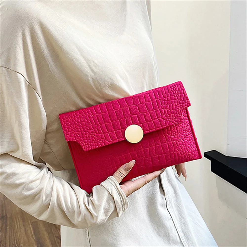 Felt Large Capacity Handbag Women Bags Fashion Stone Pattern Clutches Envelope Wallet Square Clutches For Wedding Party 250723