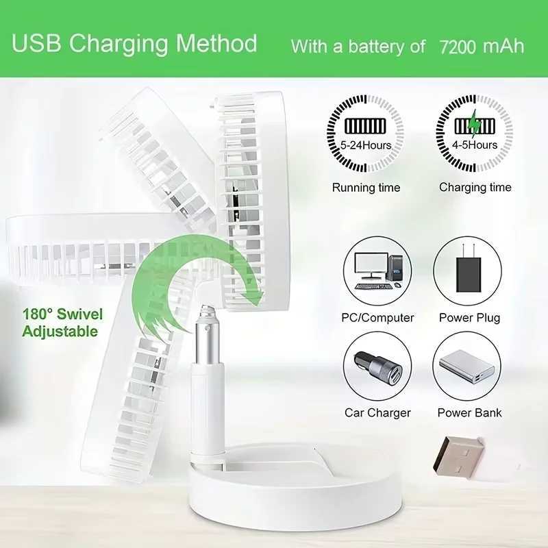 Rechargeable for Household USB Portable Desktop Floor-Standing Dual-Purpose Folding Small Fan R250725