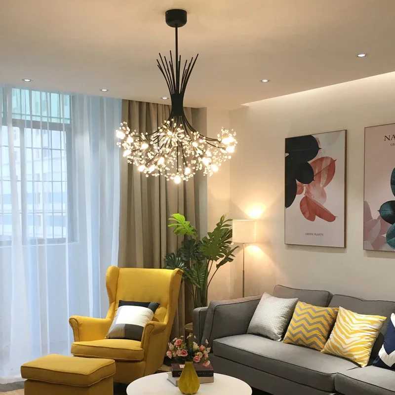 Modern Crystal Flowers Bouquets Chandeliers for Bedroom Dining Living Room Hotel Hall Home Led Pendant Lustre Lighting Lamps XJ250725