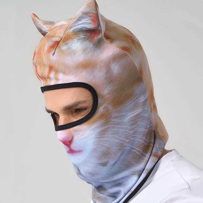 Outdoor Sunscreen Balaclava Hat 3D Animals Pattern Printed Full Face Mask Breathable Unisex Anti-UV Pullover Cap Cosplay Props Z250725