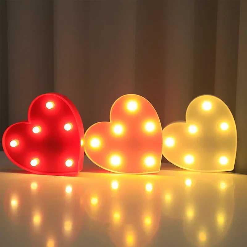 Romantic Valentines Proposal 3D LOVE LED Letter Sign Night Light Heart Marquee Table Lamp Lanterns Lamp for Christmas Wedding XJ250725