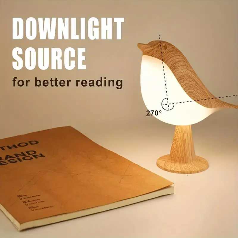 3 Colors Bird Night Lights LED Touch Switch Rechargeable USB Lighting Lamp for Bedroom Desk Reading Table Lamps Home Decoration XJ250725