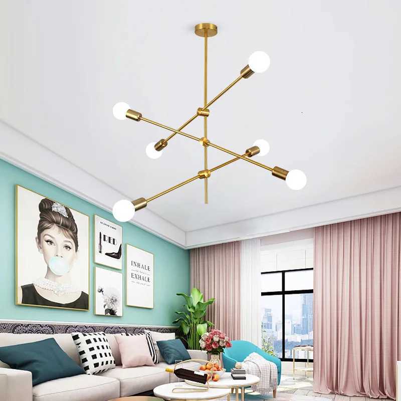 Magic Bean Molecular Chandelier Lights Rotatable Adjustment Luxury Brass Color Living Dining Room Bedroom Ins Wind LampsXJ250725