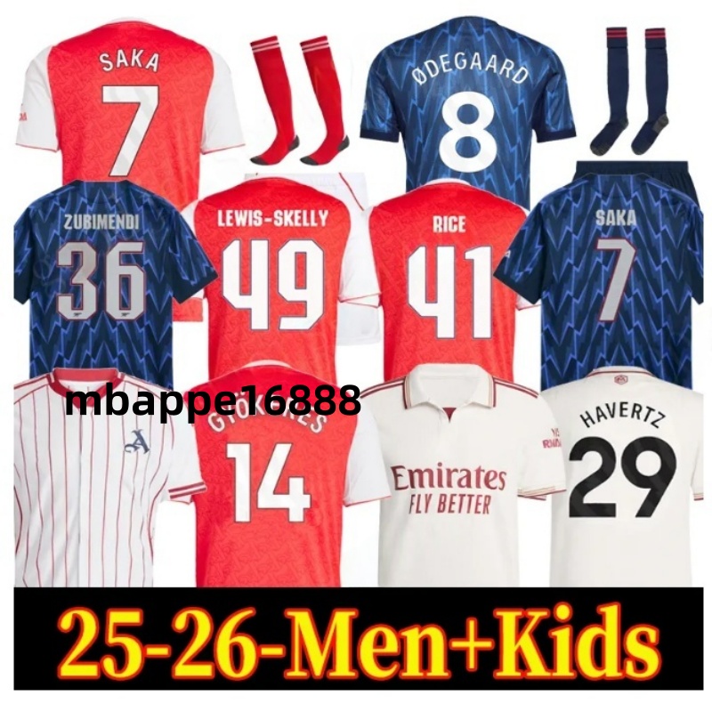 25 26 SAKA ZUBIMENDI soccer jerseys CALAFIORI RICE STERLING MADUEKE J.TIMBER MARTINELLI RUSSO 24 2025 2026 football shirt Men Kids ODEGAARD SAMBI FABIO VIEIRA SALIBA