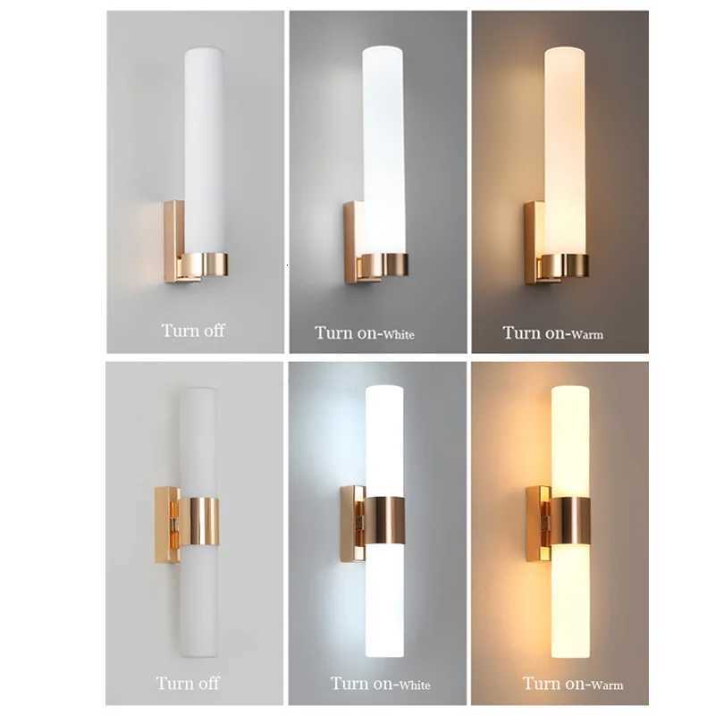 Modern LED Wall Lamp Stylish Gold Pipe Acrylic Lampshade For Living Room Corridor Bedroom Sconces Light Fixture 21/42/47/72 CM XJ250725