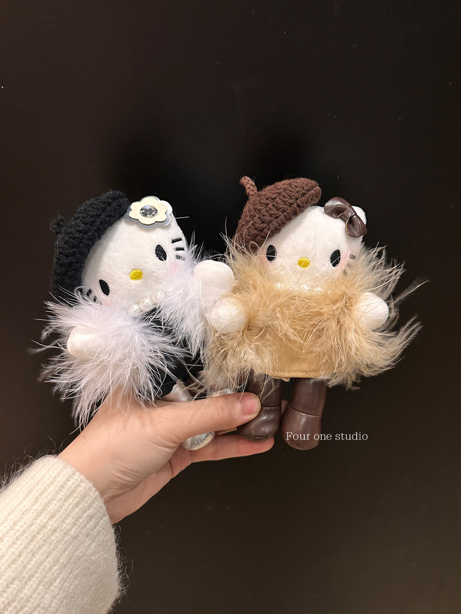 Qianjin KITTY Bag Pendant Car Hanging Keychain Pendant Cute Plush Doll Decoration Friend Gift 250726