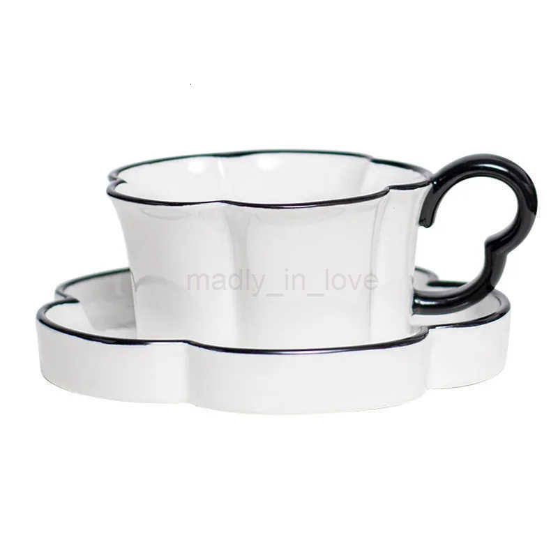 Coffee Mug Ceramic Latte Cup with Saucer Elegant Afternoon Tea Set M250726