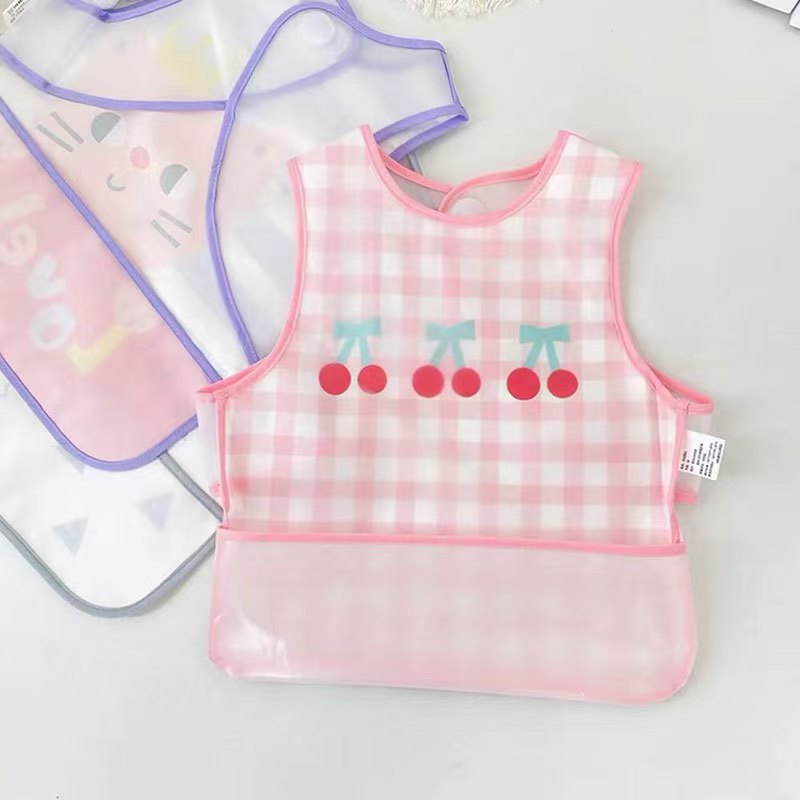 Personalized Child Protective Clothing: Waterproof Sleeveless Bib for Easy Clean-Up Meals