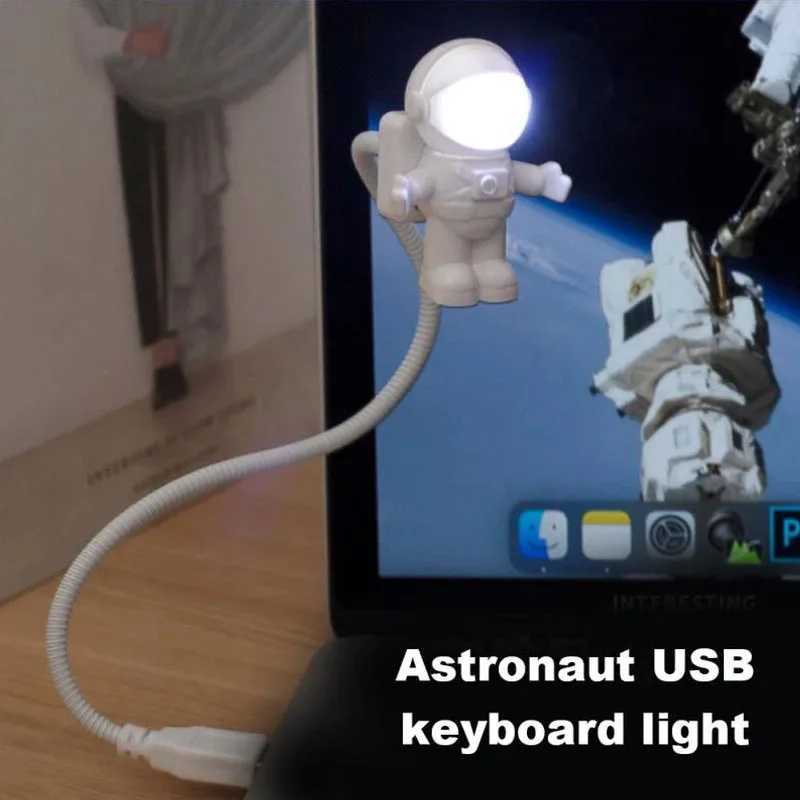 USB Night Light Powered White Astronaut Shape Portable Reading Desk Lamp DC For Computer PC Portable Source 5V LED Lighting Lamp XJ250725