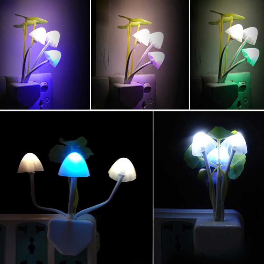 Light Controlled Dream Mushroom sh Color LED Night Light Novelty Night Light EU US Plug Induction Mushroom Night Lamp 220VXJ250725