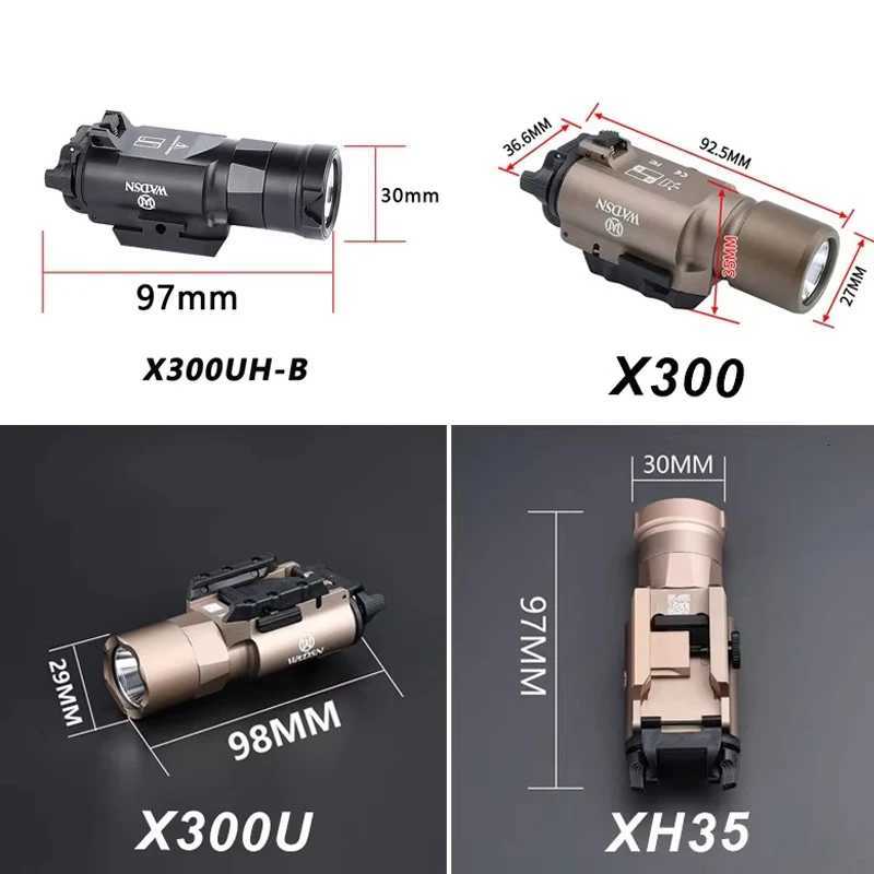 Tactical Surefire X300 X300U X300UH-B XH35 Pistol X300V Scout Light Weapon Gun Light Flashlight Rifle Strobe Flashlight Hunting W250722