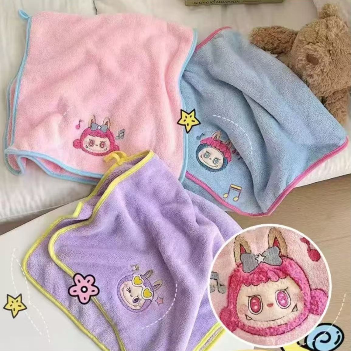 Cartoon Bath Towel Set Cute More Absorbent Than Pure Cotton QuickDry NonShedding Face 250726