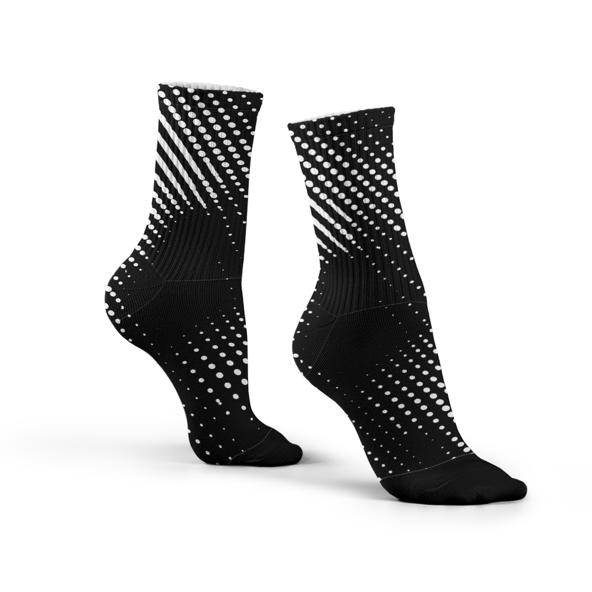 Black & White Geometric Tech Unisex Tube Designer Socks C092