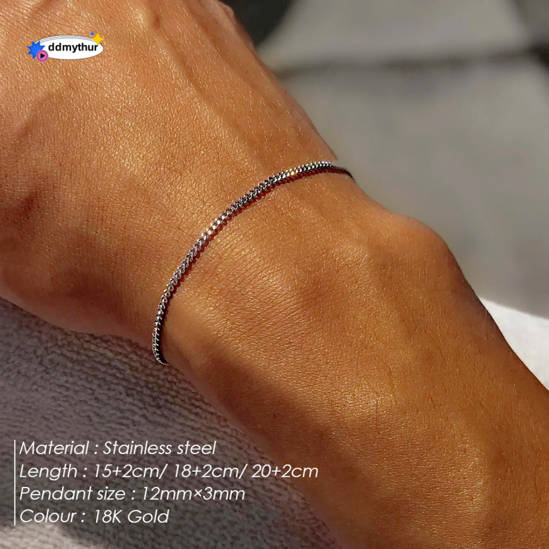Stainless Steel Cuban Chain Fashion Simple Elegant Adjustable Non-Fading Bracelet Jewelry ddmythur