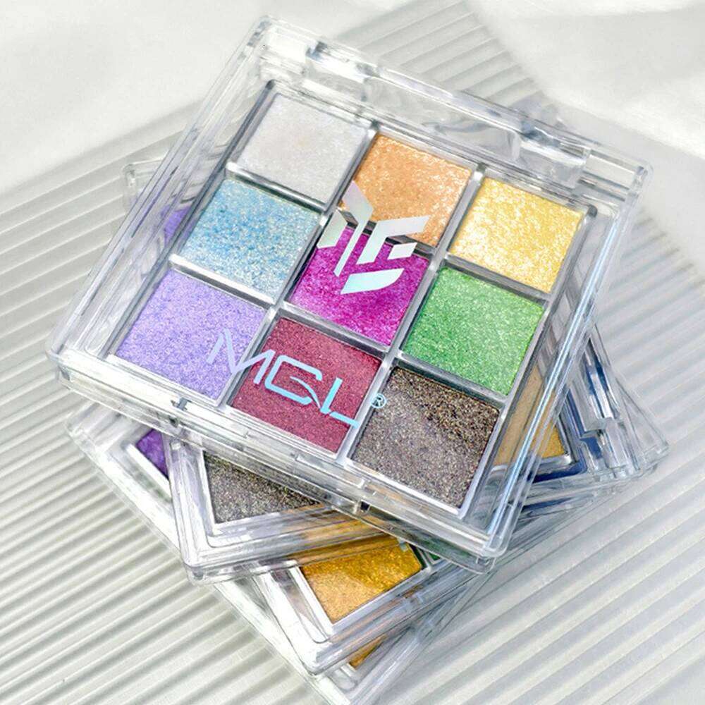 Polarized Color-Change Eyeshadow Makeup Palette Nine colored Fluorescent Metallic Shiny Chameleon Eye Shadow Highgloss Powder